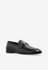 Salvatore Ferragamo Balty Gancini Plaque Leather Loafers Black 029268 BALTY 778978-NERO