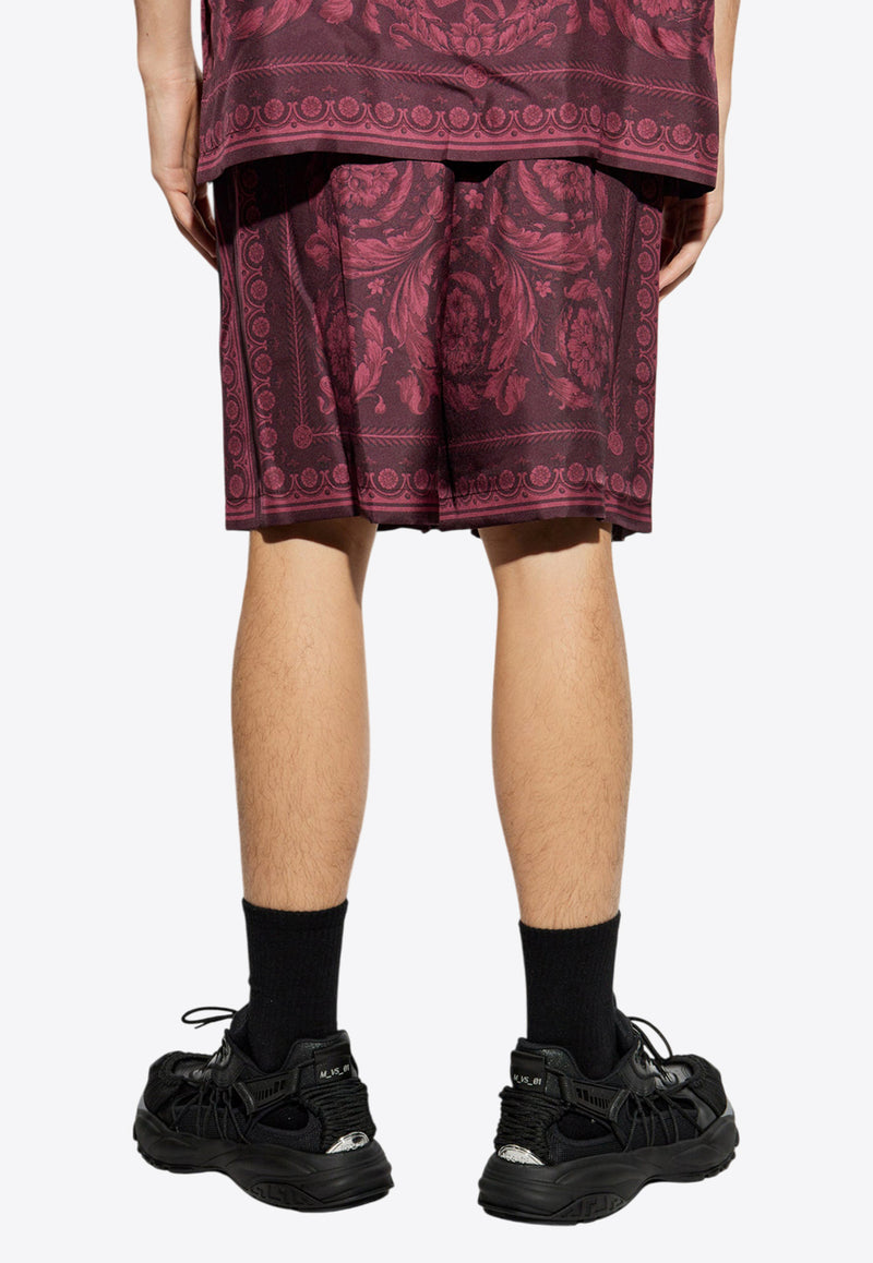 Versace Barocco-Print Silk Shorts 1002476 1A13557-5L480