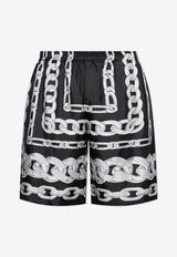 Versace Medusa Chains Silk Shorts 1002476 1A13397-5B950