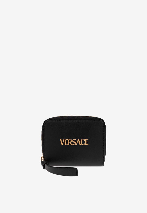 Versace Tag Leather Zip Wallet 1018744 1A13171-1B00V