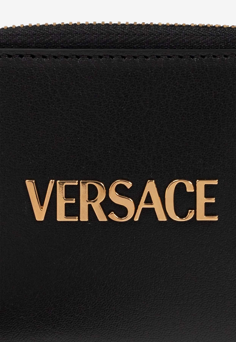 Versace Tag Leather Zip Wallet 1018744 1A13171-1B00V