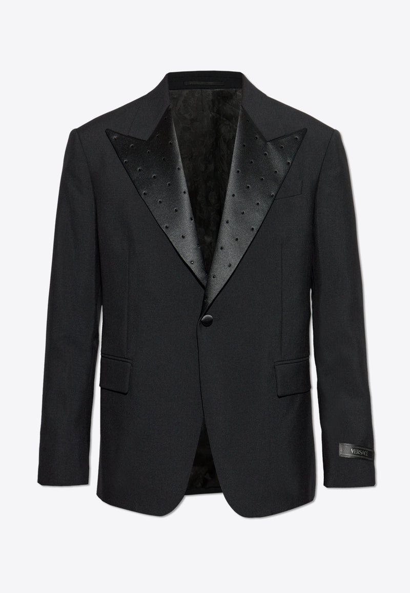 Versace Crystal Mohair-Blend Single-Breasted Blazer 1018807 1A13376-1B000