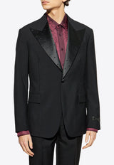 Versace Crystal Mohair-Blend Single-Breasted Blazer 1018807 1A13376-1B000