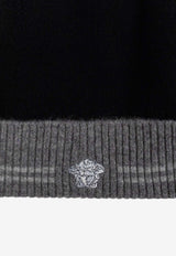 Versace Embroidered Medusa Cashmere Knit Beanie Black 1018929 1A12916-1B000