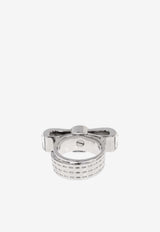 Versace Crystal Gianni Ribbon Ring Silver 1018952 1A00621-4JEE0