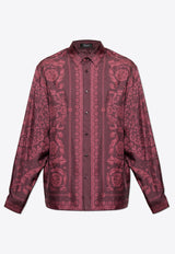 Versace Barocco Print Silk Shirt Burgundy 1019438 1A13557-5L480