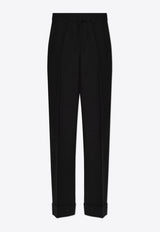 Salvatore Ferragamo High-Waist Straight-Leg Pants Black 13G160 P 780902-NERO