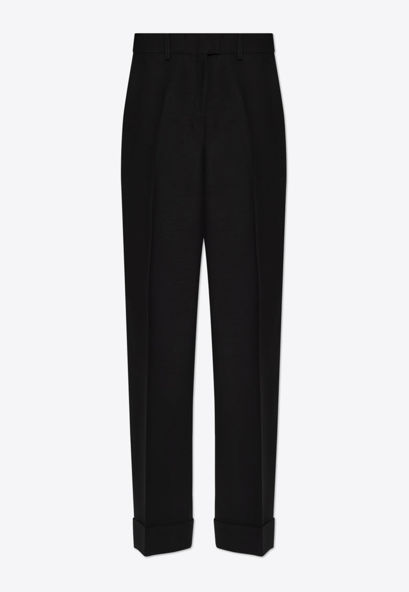 Salvatore Ferragamo High-Waist Straight-Leg Pants Black 13G160 P 780902-NERO