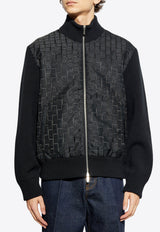 Salvatore Ferragamo Monogram Jacquard Zip-Up Bomber Jacket Black 122600 B 780543-NERO