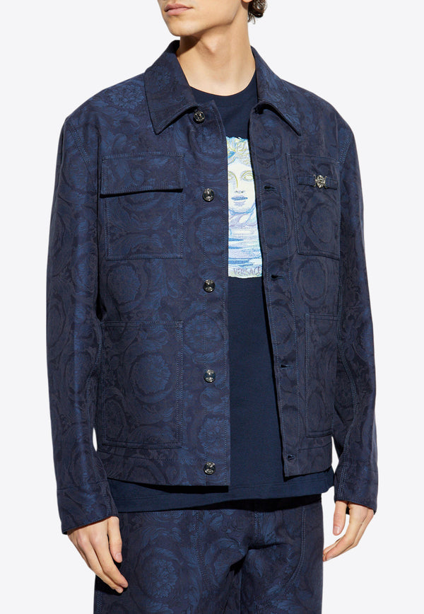 Versace Barocco Jacquard Carpenter Jacket Navy 1018852 1A09781-1UI20