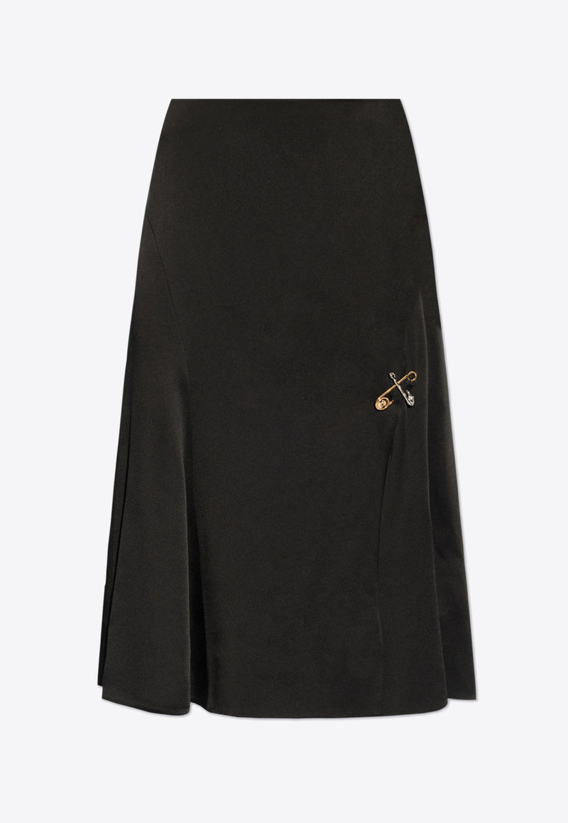 Versace Safety Pins Flowy Midi Skirt 1018937 1A10194-1B000