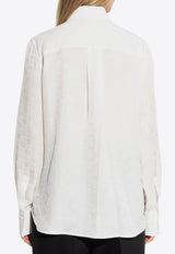 Salvatore Ferragamo Gancini Jacquard Long-Sleeved Shirt White 13G779 C 781825-MASCARPONE