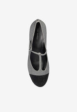 Tory Burch Cap-Toe T-strap Pavé Ballet Flats 159830 0-400