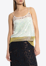 Tory Burch Lamé Embellished Sleeveless Slip Top 165472 0-653