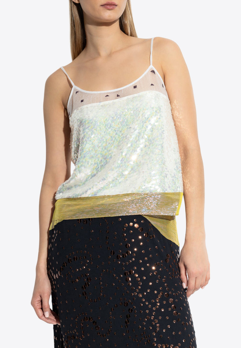 Tory Burch Lamé Embellished Sleeveless Slip Top 165472 0-653