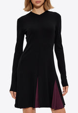 Salvatore Ferragamo Pleated Long-Sleeved Mini Dress Black 13G574 A 781820-BLACK