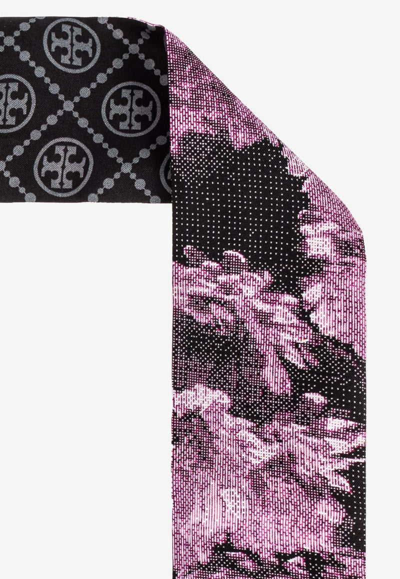 Tory Burch Pixel Flower Print Tie Scarf 164565 0-650