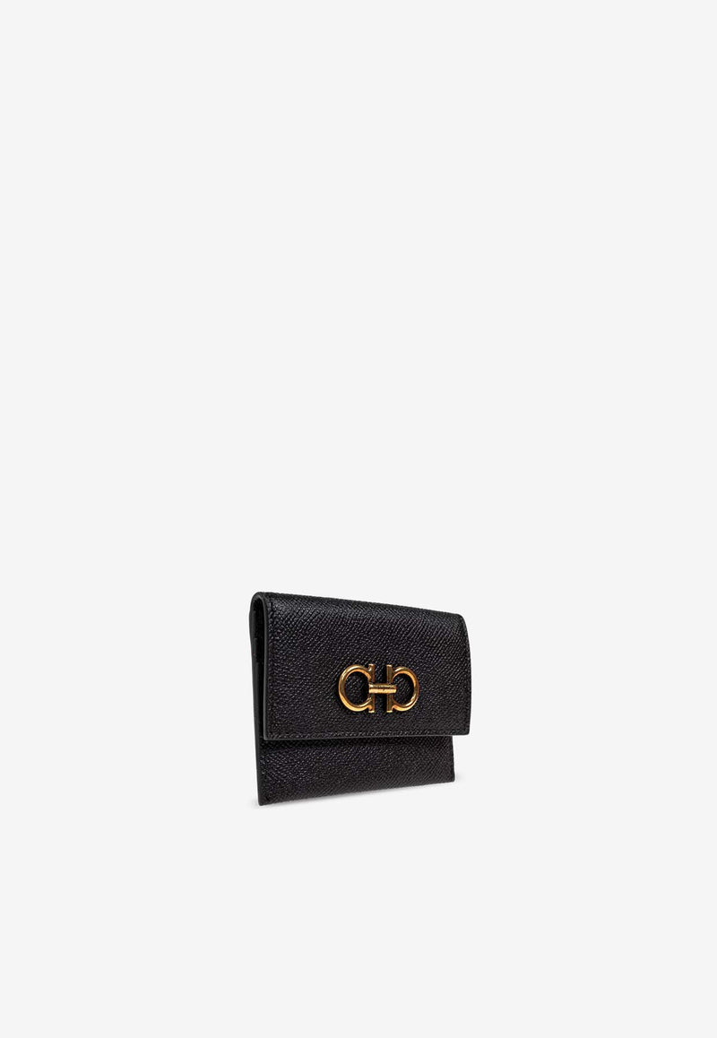 Salvatore Ferragamo Gancini Leather Cardholder Black 220861 PORTACARTE 779901-NERO