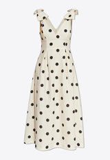 Zimmermann Crush Polka Dot V-neck Midi Dress 2503DR251 0-CMBLDT