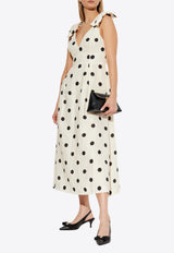 Zimmermann Crush Polka Dot V-neck Midi Dress 2503DR251 0-CMBLDT