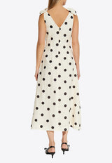 Zimmermann Crush Polka Dot V-neck Midi Dress 2503DR251 0-CMBLDT