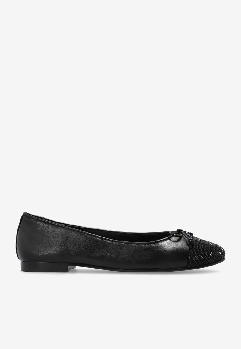 Tory Burch Cap-Toe Pavé Ballet Flats 166214 0-004