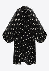 Zimmermann Crush Tie-Neck Polka Dot Maxi Dress 2416DR251 0-BLKCRMDT