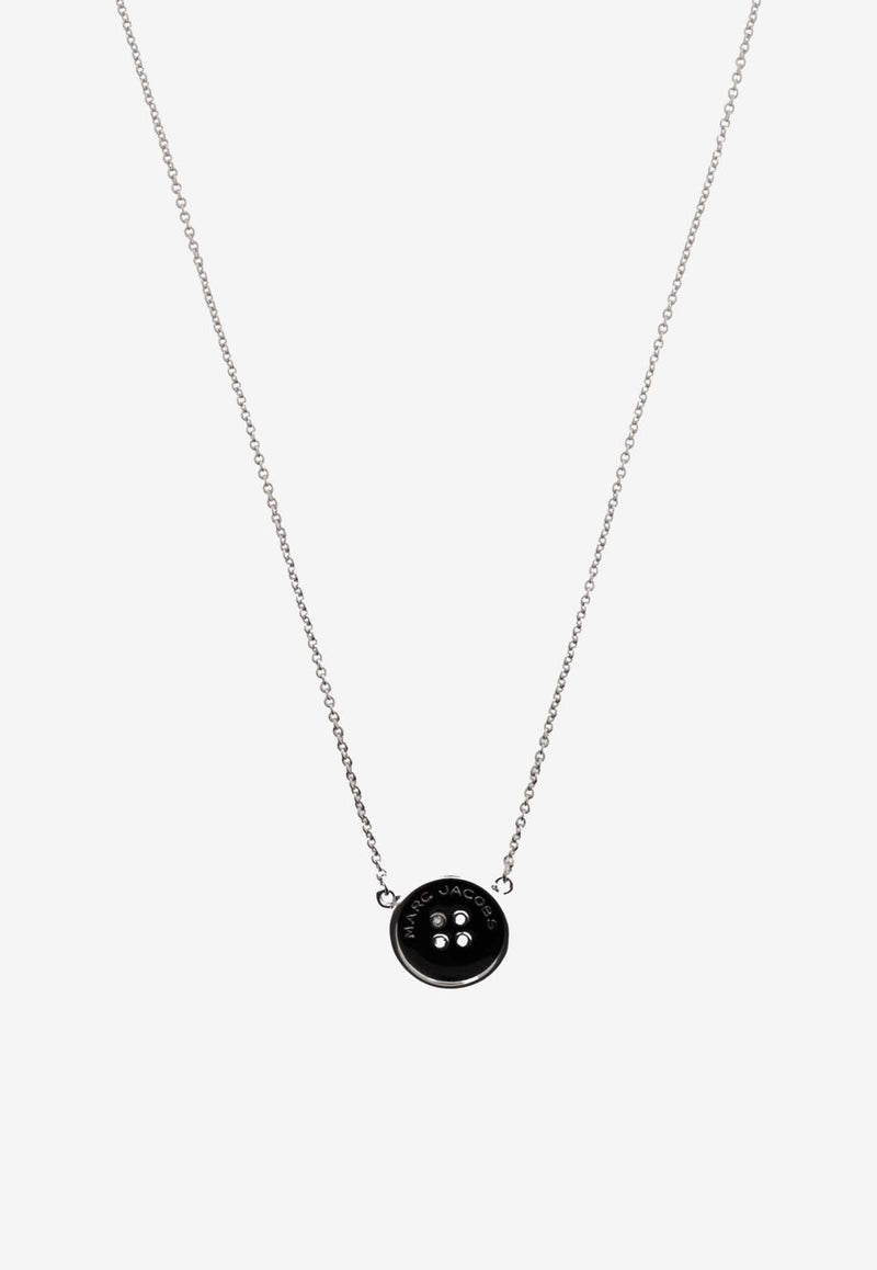 Marc Jacobs The Button Pendant Necklace Black 2R4JNC001J38 0-047