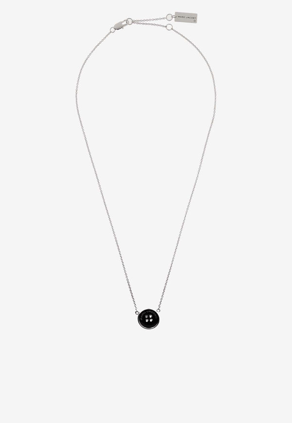 Marc Jacobs The Button Pendant Necklace Black 2R4JNC001J38 0-047