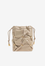 Salvatore Ferragamo Mini Nappa Leather Bucket Bag with Vara Bows Beige 220838 MINI BAG 780183-STONE