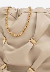 Salvatore Ferragamo Mini Nappa Leather Bucket Bag with Vara Bows Beige 220838 MINI BAG 780183-STONE