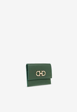 Salvatore Ferragamo Portacarte Gancini Leather Wallet Green 220861 PORTACARTE 779903-FOREST GREEN