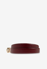 Salvatore Ferragamo Reversible Gancini Leather Belt Burgundy 23A565 DONNA H 25 780393-BORGOGNA