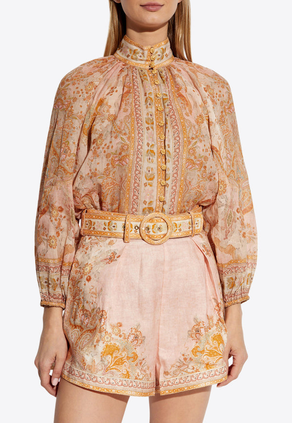 Zimmermann Acacia Billow Printed Shirt 2446TRS252 0-CRMPNKMUL