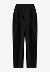 Zimmermann Crush Tuck Wide Leg Creased Pants 2655PR251 0-BLK