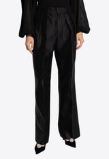 Zimmermann Crush Tuck Wide Leg Creased Pants 2655PR251 0-BLK