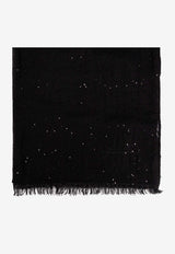 Salvatore Ferragamo Micro Sequined Scarf Black 320952 ST STAR 781474-BLACK