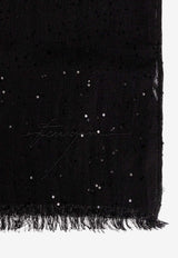 Salvatore Ferragamo Micro Sequined Scarf Black 320952 ST STAR 781474-BLACK