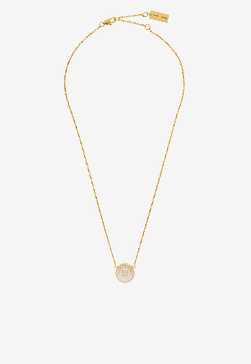 Marc Jacobs The Button Pendant Necklace Gold 2R4JNC001J38 0-109