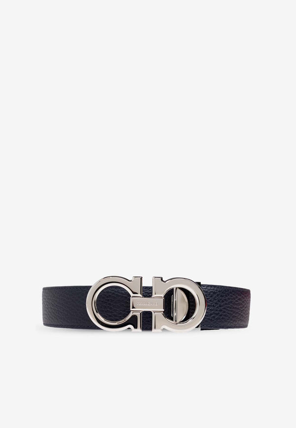 Salvatore Ferragamo Reversible and Adjustable Gancini Belt Navy 670428 DOUBLE ADJUS 780487-MIDNIGHT