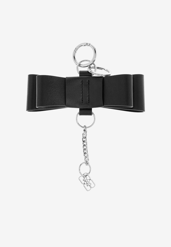 GANNI Ribbon Leather Keychain Black A6403 5898-099