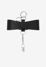 GANNI Ribbon Leather Keychain Black A6403 5898-099