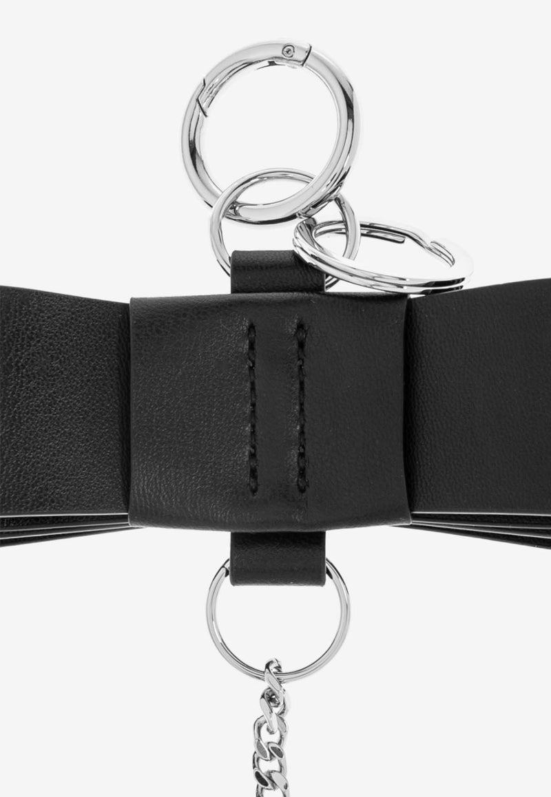 GANNI Ribbon Leather Keychain Black A6403 5898-099