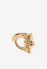 Salvatore Ferragamo Gancini Shaped Ring Gold 760814 AN GANPIERCE 780405-ORO