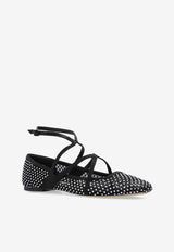 Jimmy Choo Astoria Crystal-Embellishment Ballet Flats Black ASTORIA FLAT QHS-BLACK CRYSTAL