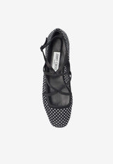 Jimmy Choo Astoria Crystal-Embellishment Ballet Flats Black ASTORIA FLAT QHS-BLACK CRYSTAL