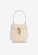 Givenchy Medium Shark Lock Leather Bucket Bag Beige BB50W GB13A-257