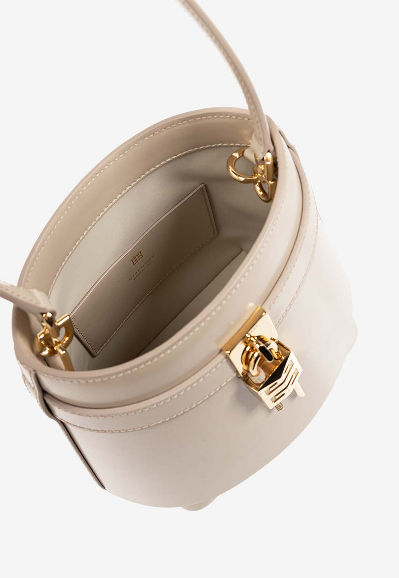 Givenchy Medium Shark Lock Leather Bucket Bag Beige BB50W GB13A-257