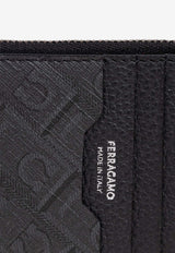 Salvatore Ferragamo Logo Monogram Leather Cardholder Black 661587 MONOGRAM 780336-NERO GRIGIO