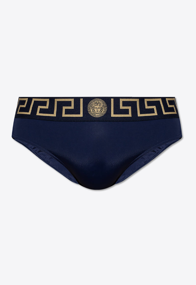 Versace Greca Border Swim Briefs ABU01025 1A11119-A70W